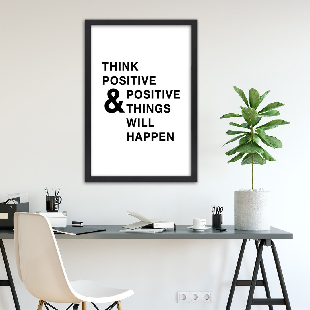 Gerahmtes Poster Think Positive