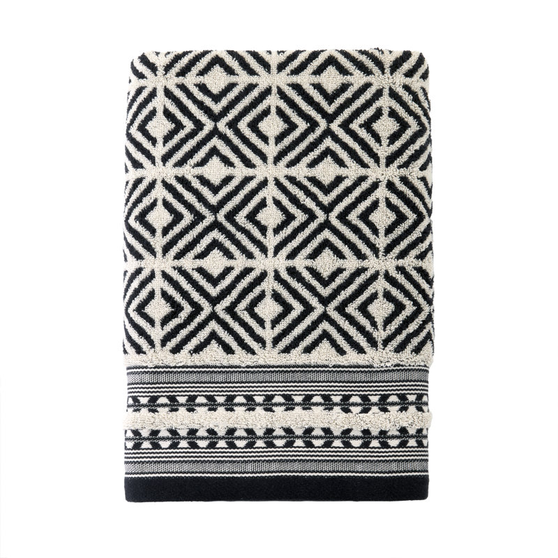 DIAMOND GRID JACQUARD BATH-BLACK