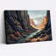 " Canyon River Scene With Tall Rock Walls And Desert Bushes " Painting Print-1775778914