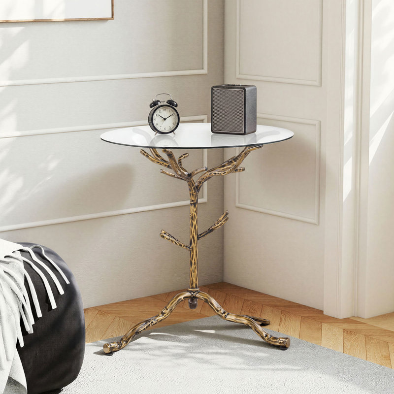 Table de chevet moderne 24,6 po, Doré