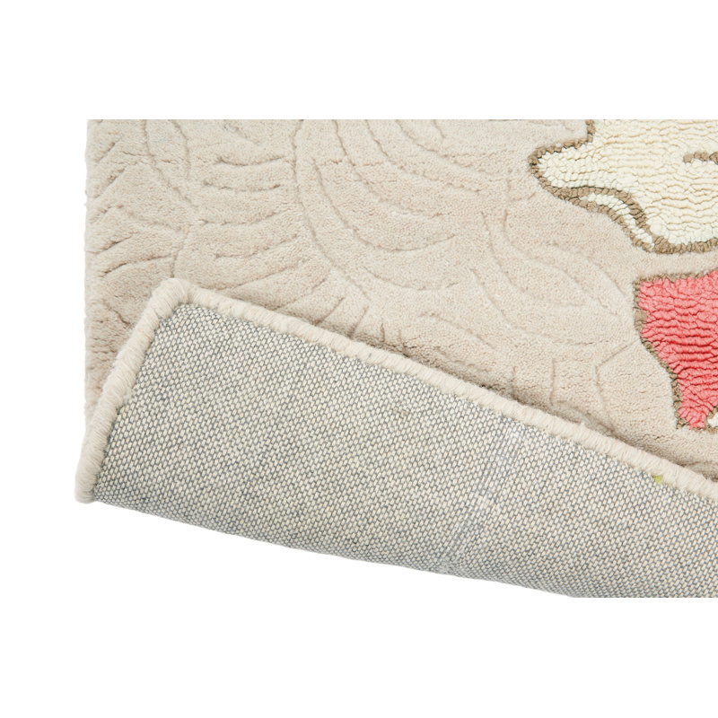 Hand Tufted Area Rug in Coral/Blue/Gray, Rectangle 5'7" x 7'10"