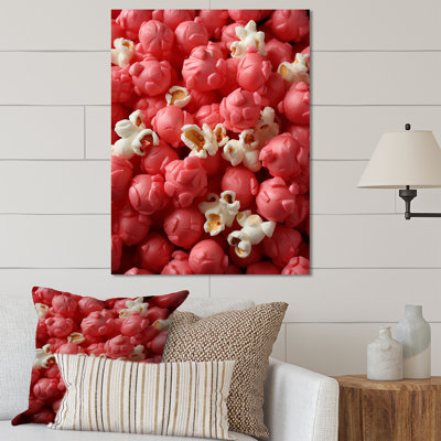 Pink Silver Screen Popcorn Elegance I - Popcorn Metal Wall Art