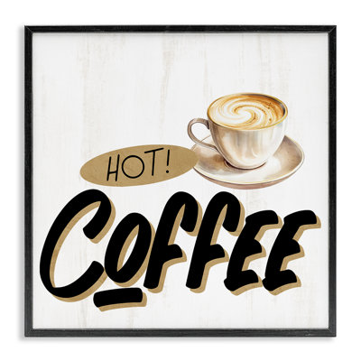 Retro Fresh Hot Coffee Framed Giclee, design by Kim Allen