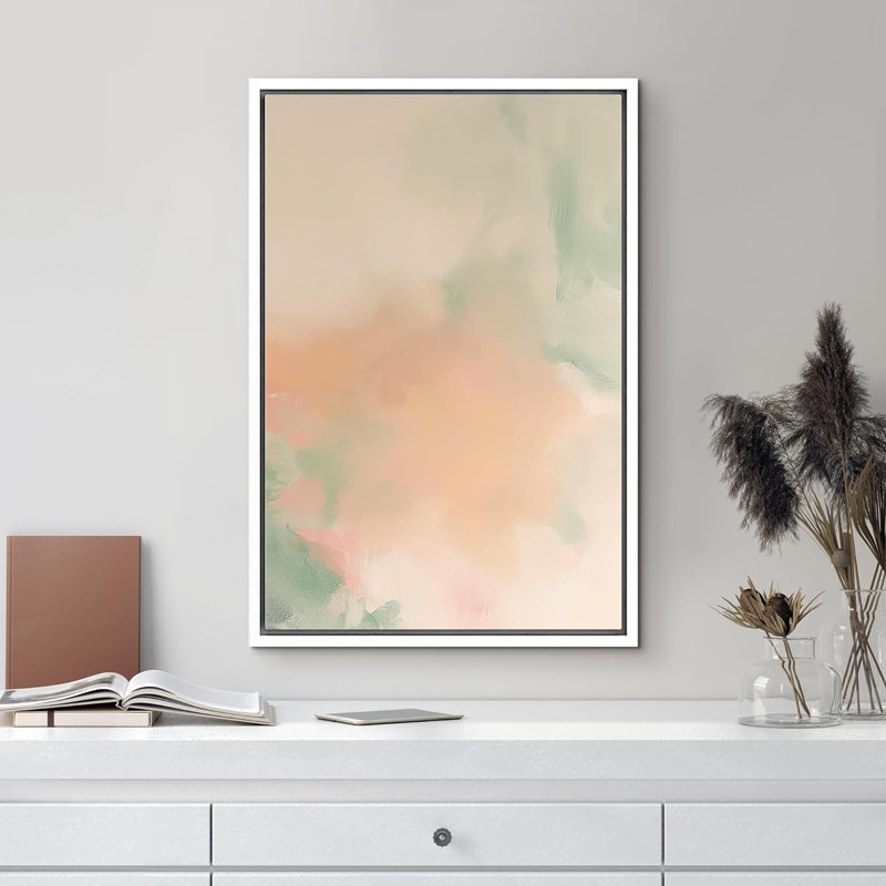 «Neon Yellow Pink Green Watercolors», reproduction sur toile, H 36 po x l 24 po x P 1,5 po, Blanc