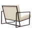Fauteuil d'appoint Masy, tissu texturé bouclé blanc os, pieds en métal