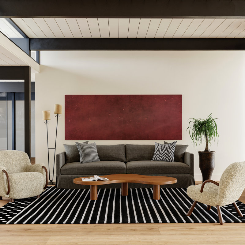 Tapis intérieur / extérieur en laine rayé tressé à la main noir / blanc, Rectangle 9 pi x 12 pi