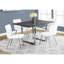 Modern Dining Table 60", Rectangular Grey Laminate Top, Metal Leg Support, Kitchen & Room, Seats 4 60" For And Kitchen, Cover, Installation Component, Look,