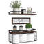 Tablettes flottantes avec décoration murale, tablettes de salle de bain au-dessus de la toilette avec panier de rangement en fil métallique, tablettes murales en bois avec garde-corps en métal-934344012