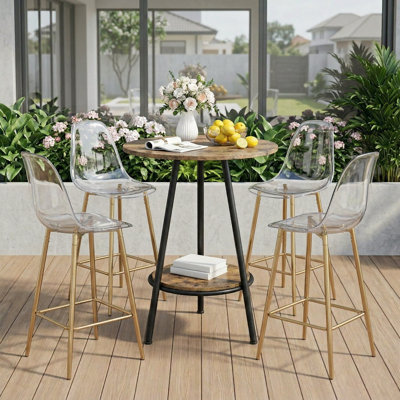 Tabouret de bar moderne et minimaliste avec pieds élégants en métal (ensemble de 4)
