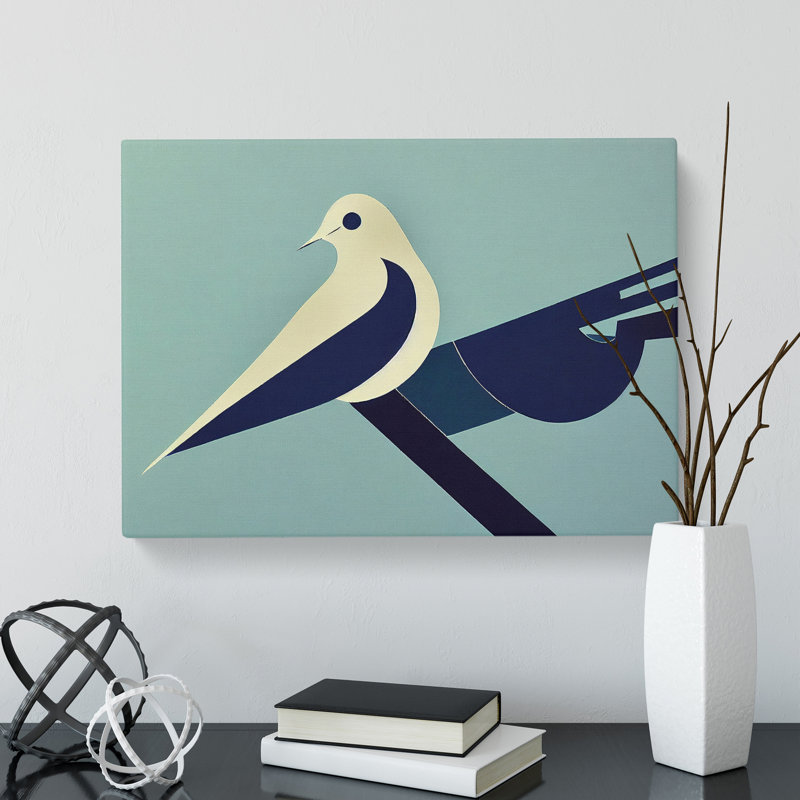 Modern Abstract Dove Bird - Wrapped Canvas, 35cm H x 50cm W x 3cm D