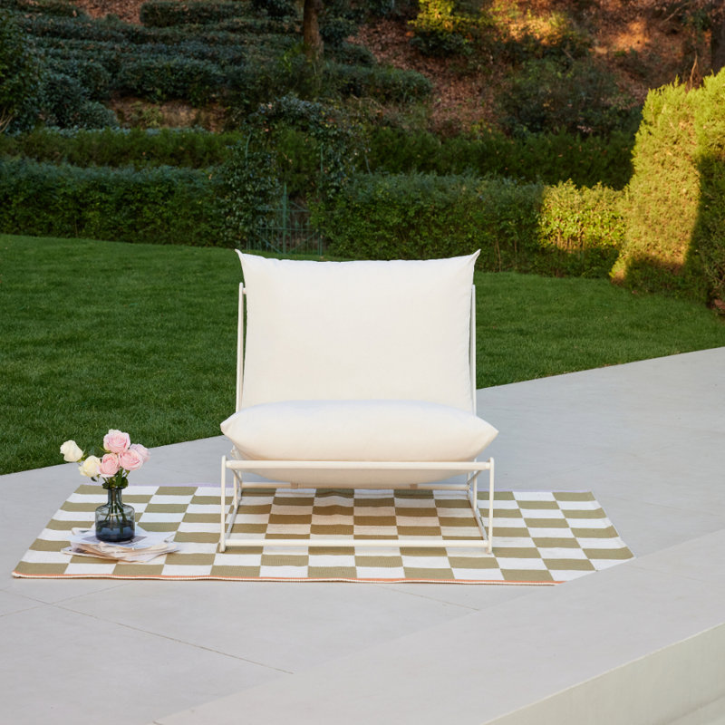 Dalvey Outdoor Armless Lounge Chair, White