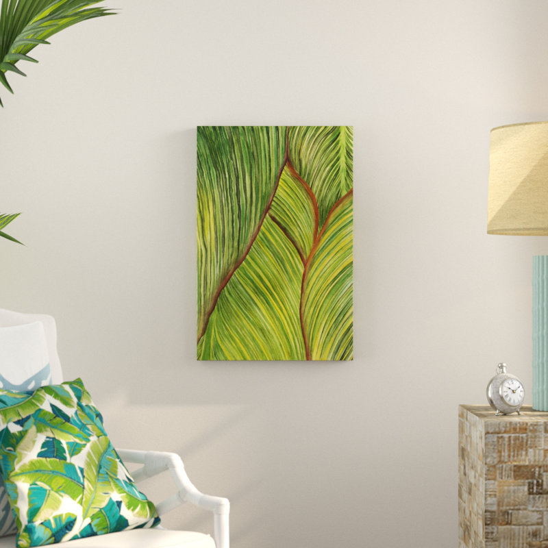 «Tropical Crop II», peinture sur toile, H 30 po x l 20 po