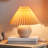 Brightech Serena 10" Ceramic LED Table Lamp - Retro Inspired Globe Base with Cream Pleated Shade