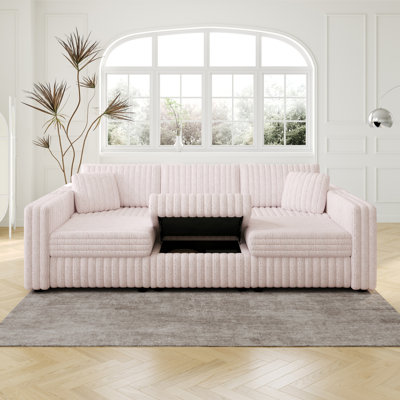 Canapé moelleux en forme de U pour 6 personnes, repose-pieds avec relevage hydraulique, canapé de salon