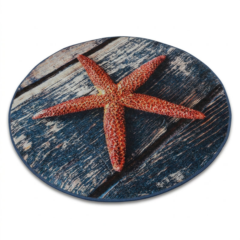 Catalina Coastal Starfish Round Bathmat