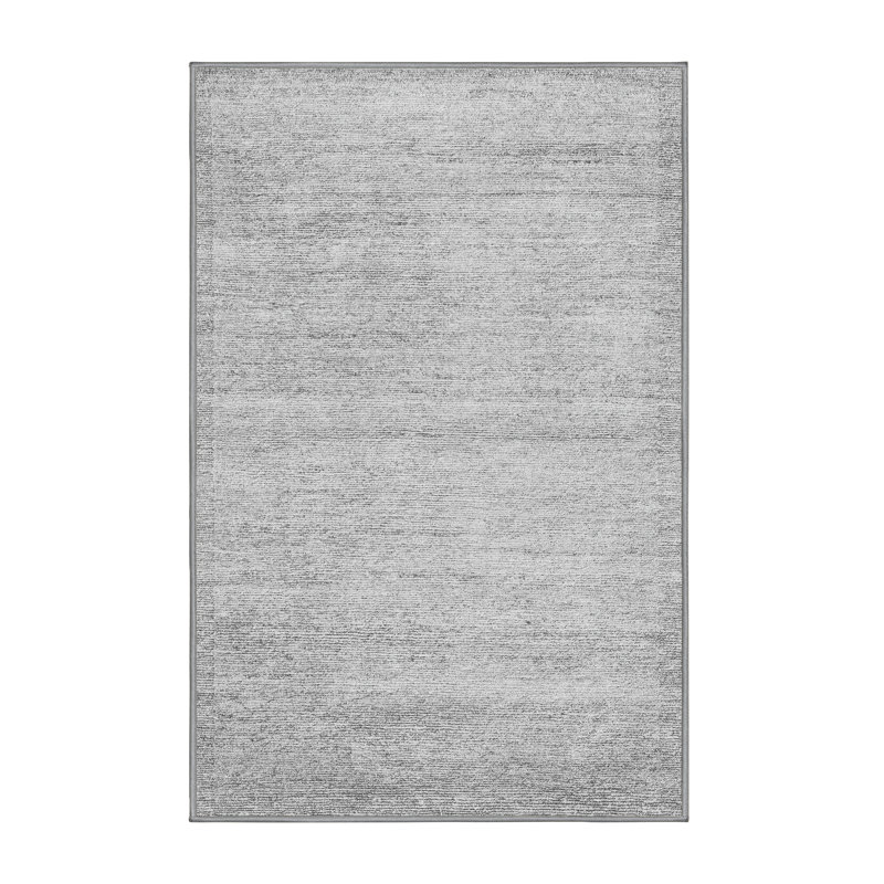Tapis gris en laine / polyester tissé à la machine Mey Mey, Rectangle 5 pi x 7 pi