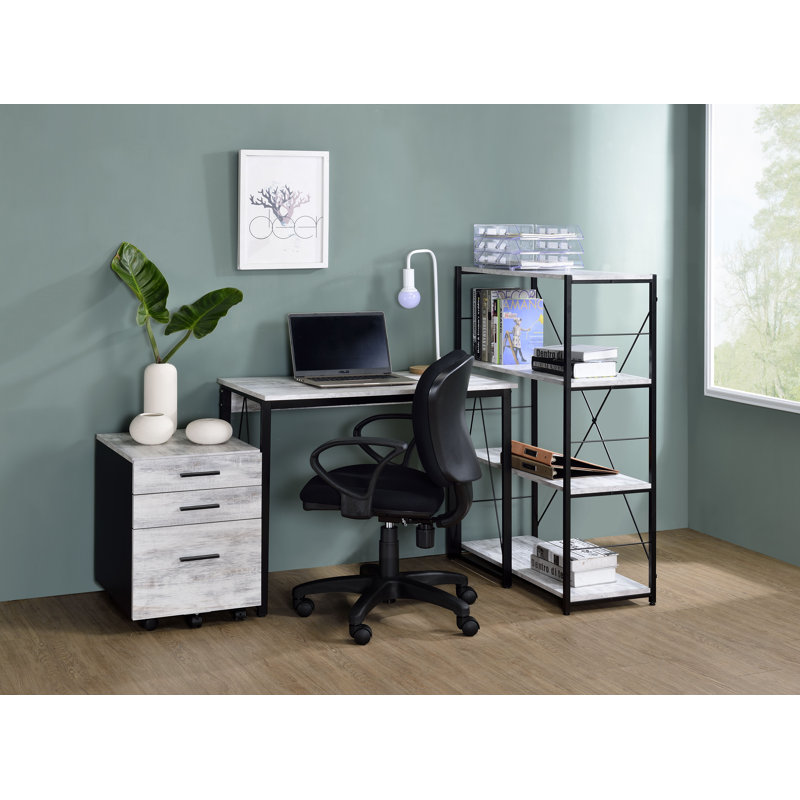 Fey Rectangular Writing Desk, 28" H x 47" W x 18" D, White