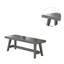 Banc de salle à manger gris - pieds fuselés, paquet de 6 po pour cadre de cuisine moderne en bois massif, profondeur de 20 po