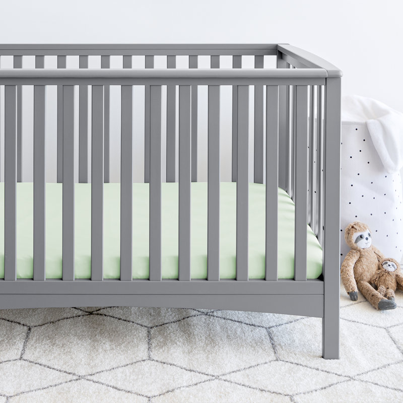 Draps-housses pour lit de bébé Bare Home, Menthe printanière / gris nuage