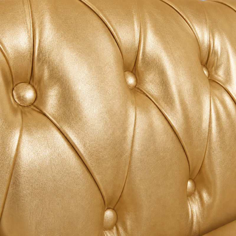 Canapé Chesterfield 3 places à accoudoirs roulés avec similicuir imperméable
