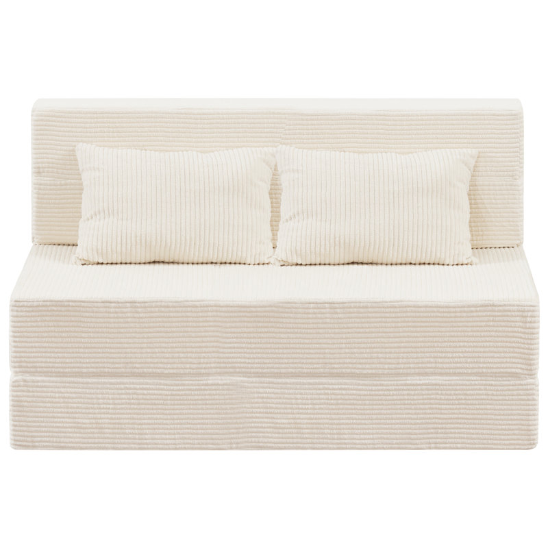 Chaise d'appoint supplémentaire convertible en canapé modulaire ou canapé-lit, Coussin de sol simple 39 po, Beige