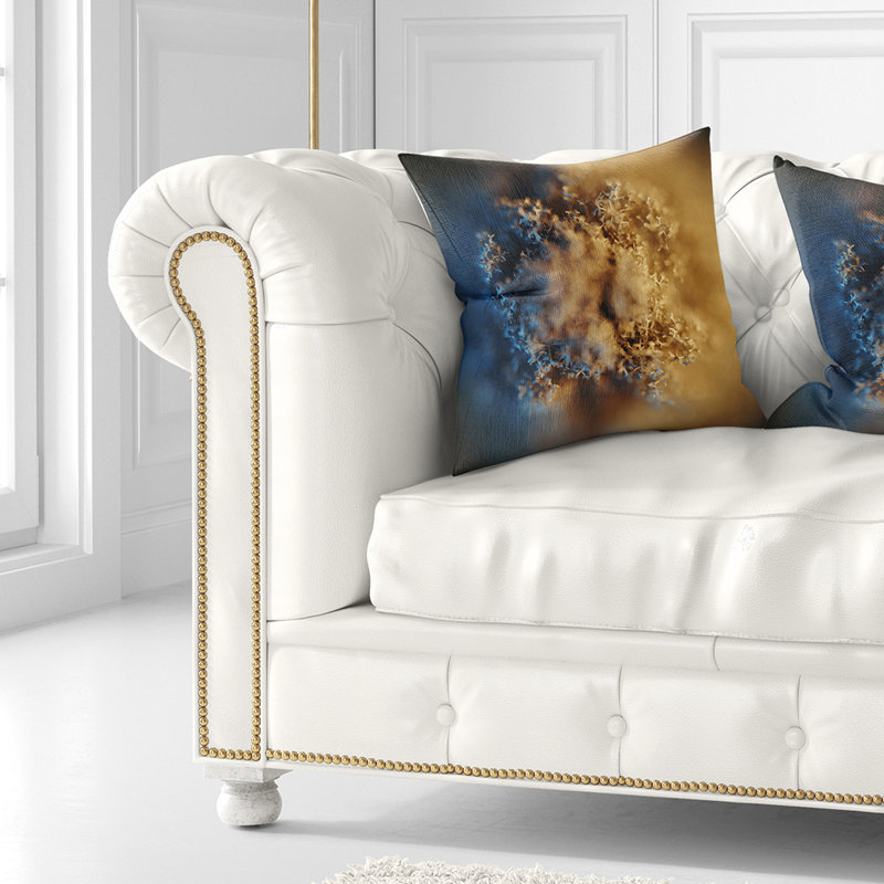 Grand coussin abstrait à texture épaisse, 18 po x 18 po, Coussin décoratif