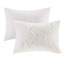 Ensemble d'édredon 3 pièces en coton et chenille capitonné blanc cassé-122118708