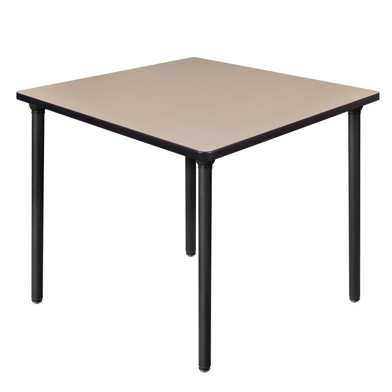 Maple and Black 36" Folding Breakroom Table with Steel Legs