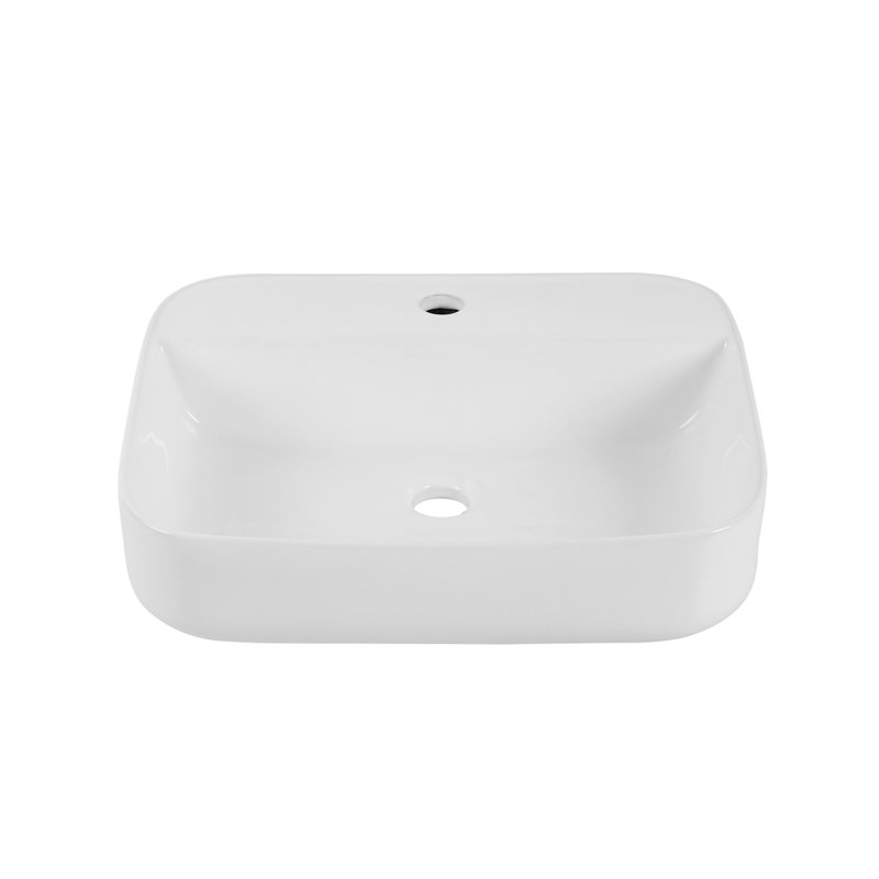 Lavabo en céramique pour salle de bain - blanc, avec une cuve à finition lisse et facile à entretenir