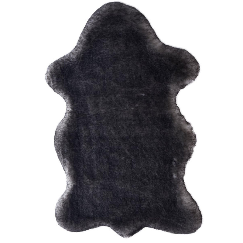 Tapis à poils longs noir/blanc Okabena