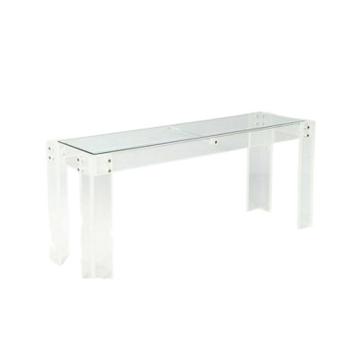 54'' Glass Top Console Table