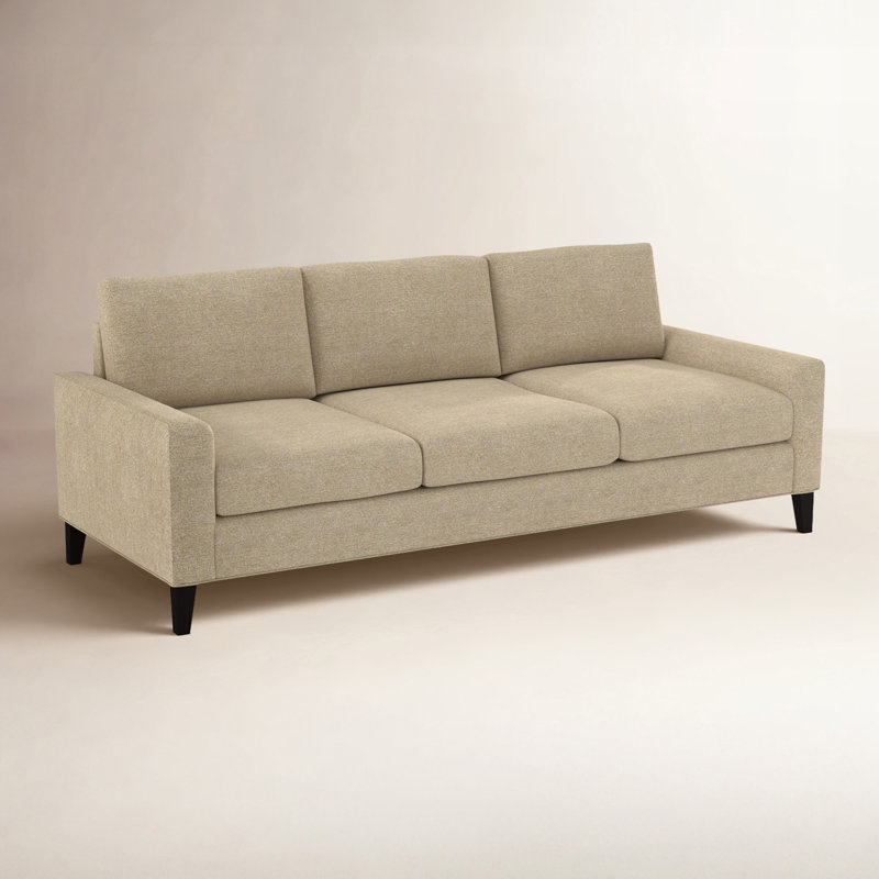 Madison 84" Square Arm Sofa with Reversible Cushions, Dorset Taupe Performance Chenille