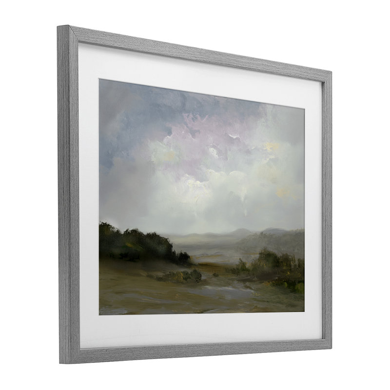 «Refreshed Quiet Landscape», reproduction sous verre encadrée, design par Annabelle Hall, H 17 po x l 21 po