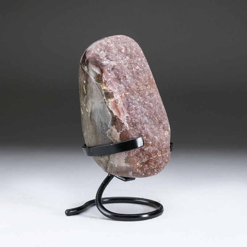Druzy Crystal Cluster On Metal Stand