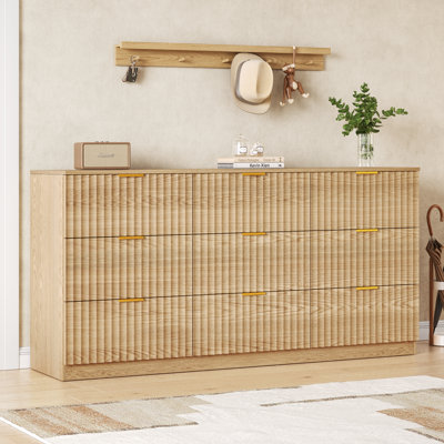 Commode 9 tiroirs cannelée