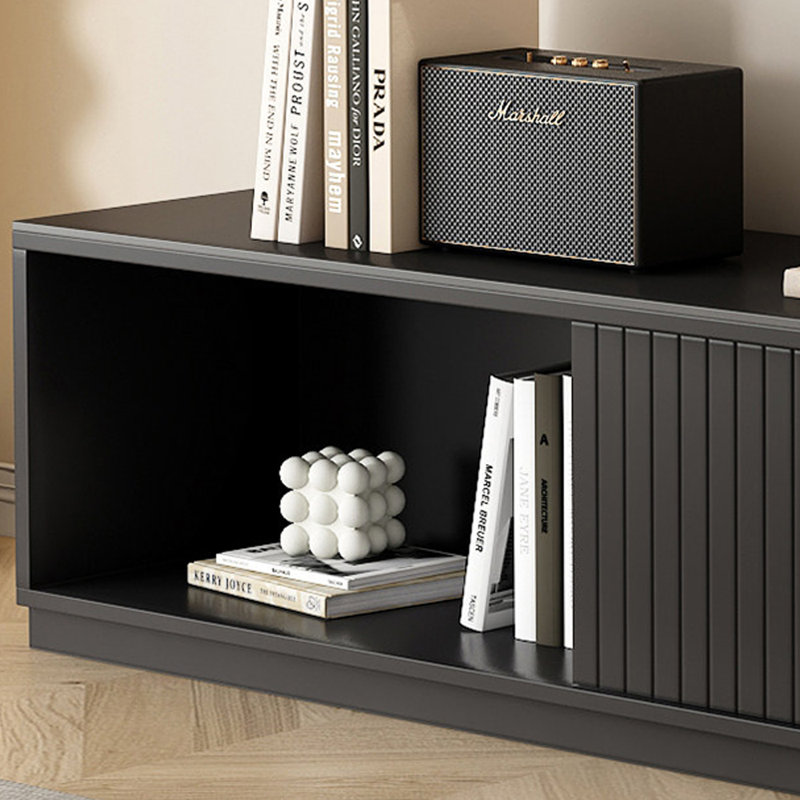 Meuble télé avec tiroir Luxury Minimalist, 17,71 po H x 78,74 po L x 15,74 po l, Noir