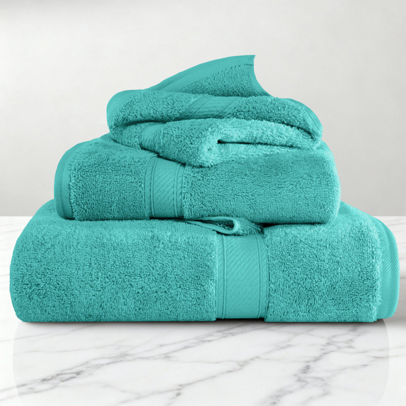 Ensemble de serviettes de bain luxueuse en coton égyptien de qualité très absorbant Scotia , Turquoise