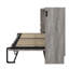 Lit escamotable simple horizontal avec tiroirs inclus et éclairage DEL