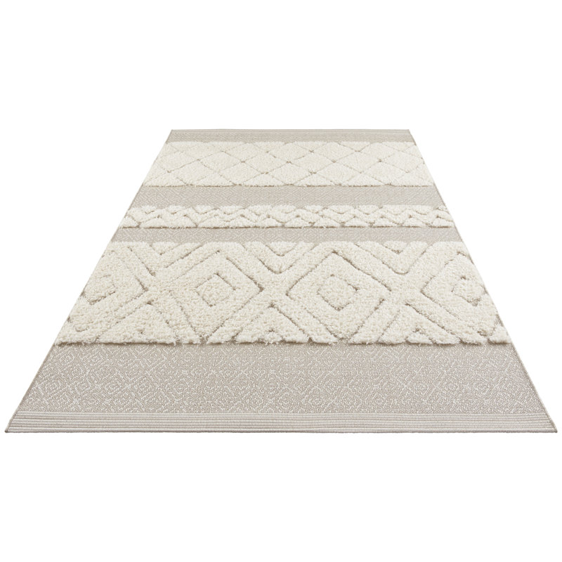 Todra Handira Flatweave Cream Rug, Rectangle 160 x 230cm