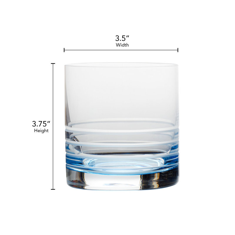 Verre à vin 15,5 oz. Double verres à whisky, Bleu ombré