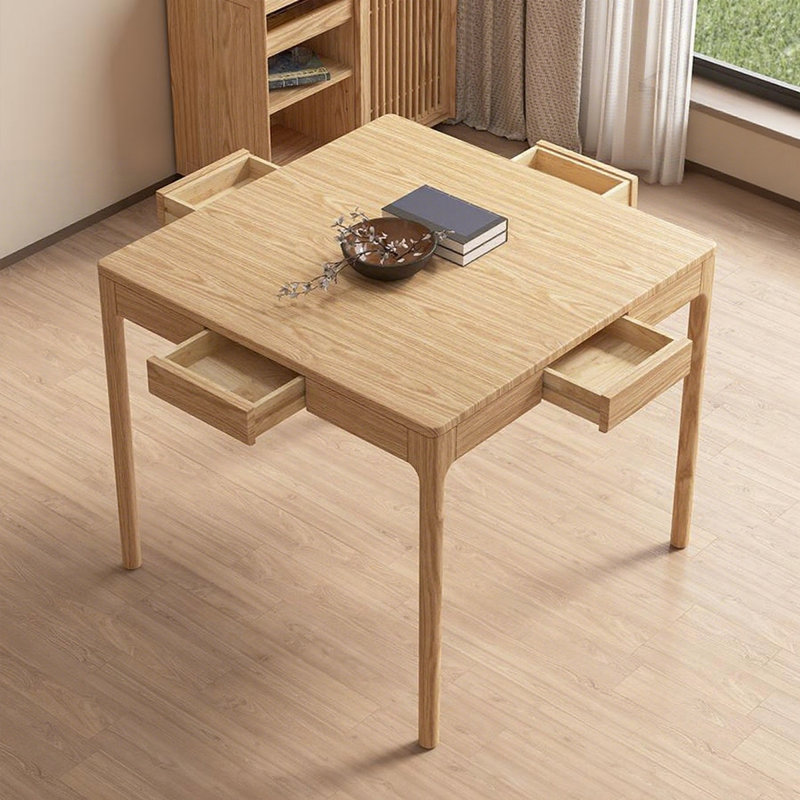 Burlywood Square Solid Wood Poker Table, Burlywood