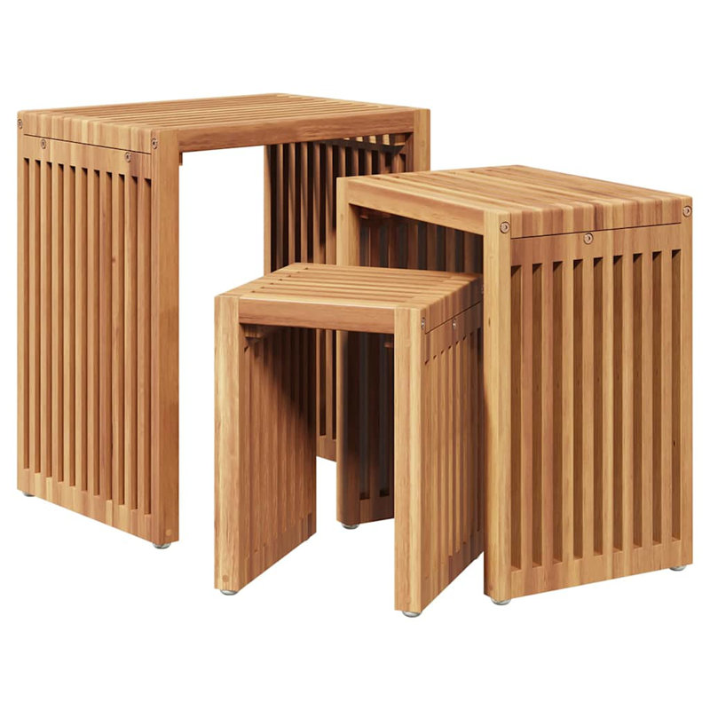 2 - Person Wood Patio Dining Set with Square Table