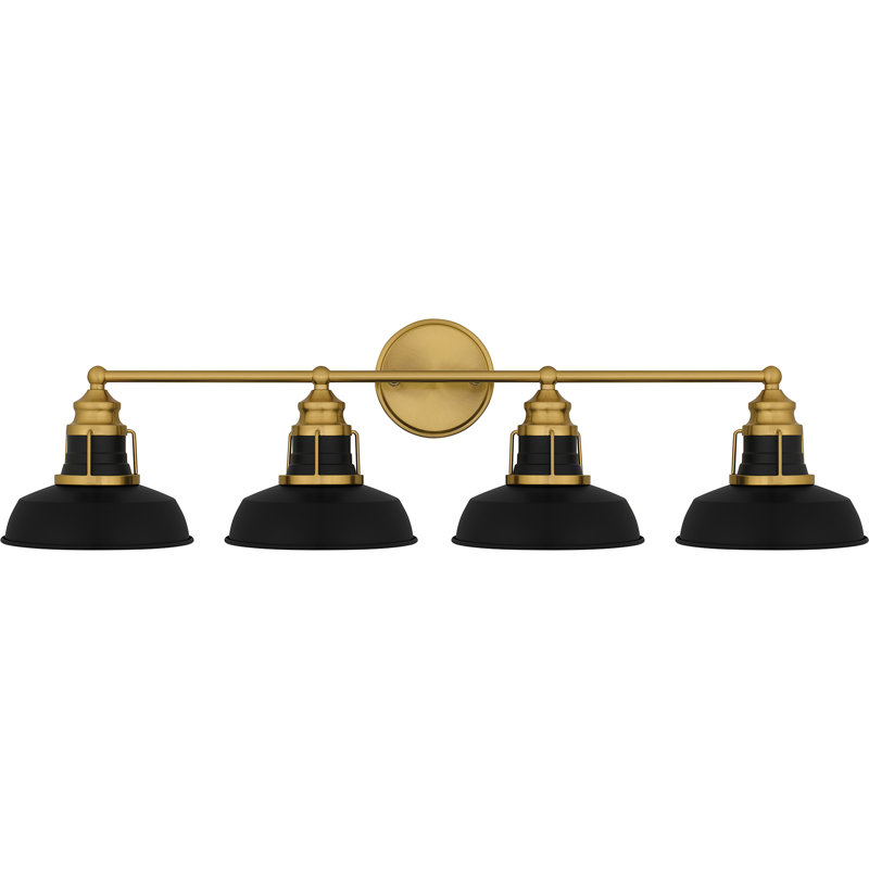 Jaquaylon 4-Light Aged Brass Bath Light