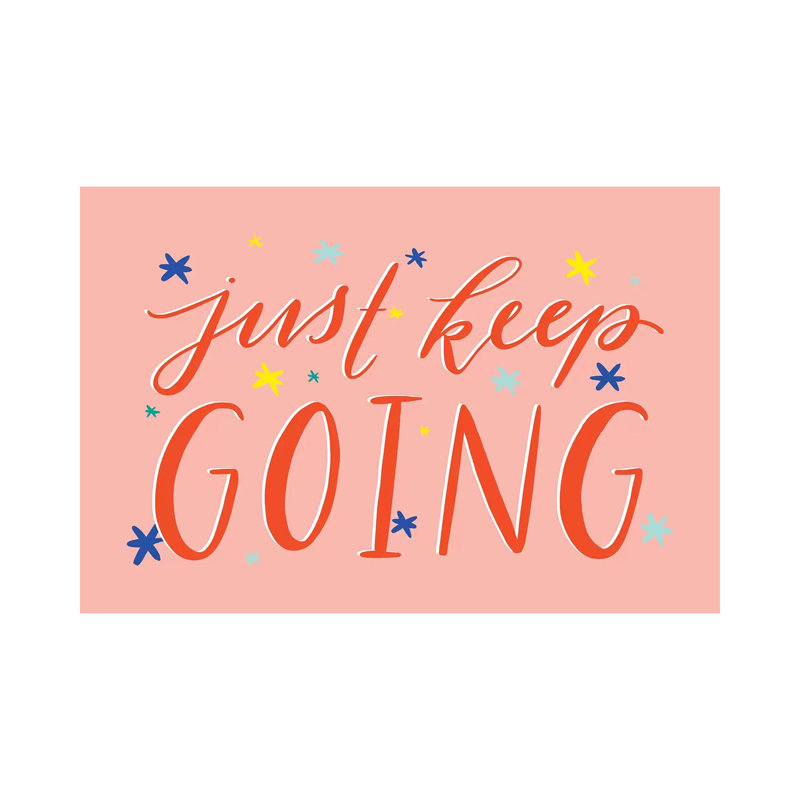 Just Just Going par Richelle Garn - reproduction d'art textuel, H 18 po x l 26 po x P 1,5 po, Toile tendue, Aucun mat