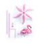 Flamant rose de jardin à roulement à vent solaire