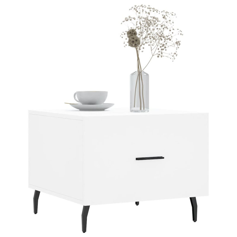 Four Leg Coffee Table with Storage, white