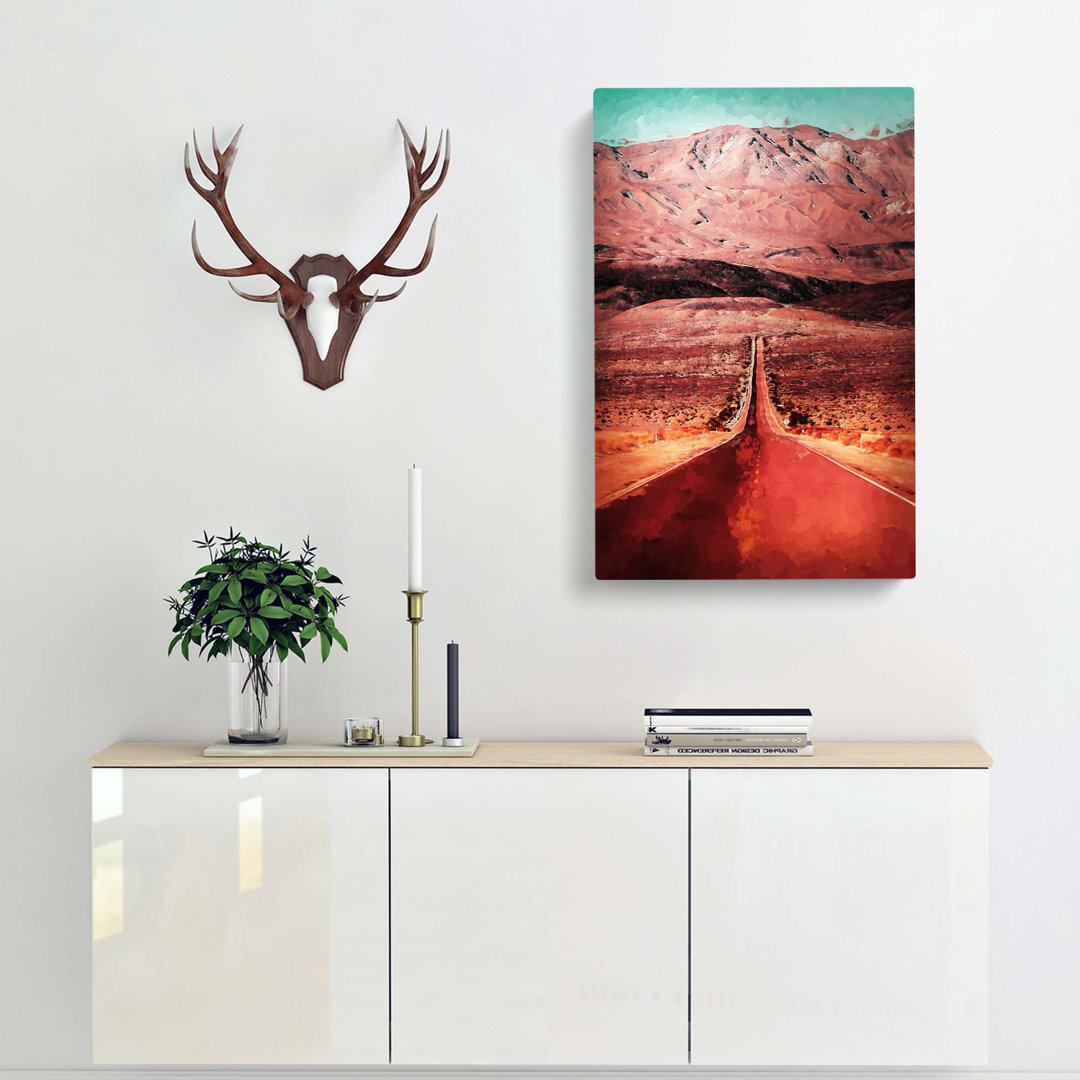 Heading To Death Valley In Abstract - Wrapped Canvas