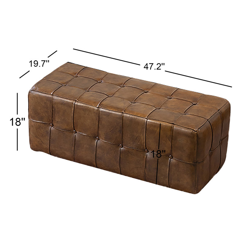 Pinder Genuine Leather Upholstered Bench