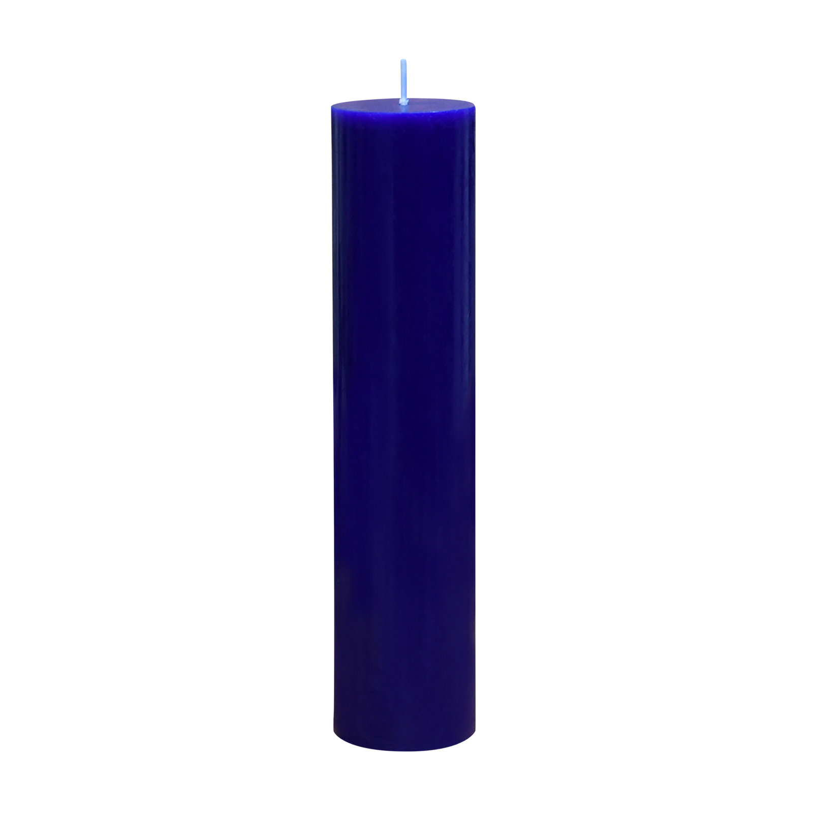Oliva Unscented Pillar Candle, 12, Blue, 9" H x 2" W x 2" D