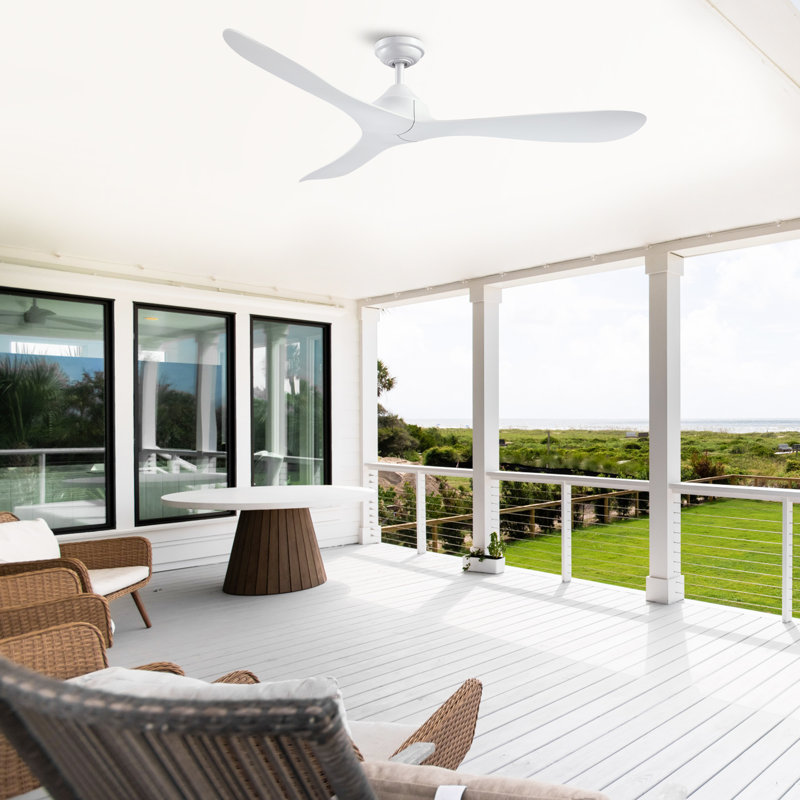 Garuda 56'' 3 - Blade Propeller Ceiling Fan with Remote Control without Lights, White